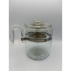 Pyrex 9 Cup Clear Glass Coffee Pot with Inside Pieces COMPLETE